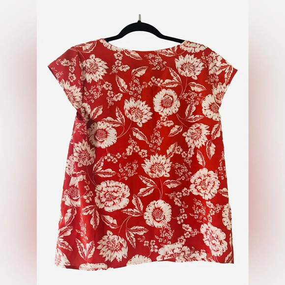 Alex Marie Woven Short Sleeve Blouse Red Tiger Lily NWT Size Medium - Picture 2 of 5